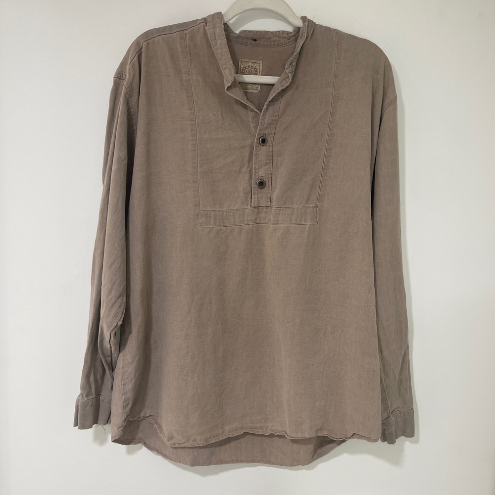 Wah Maker True West Pullover Mens XL Tan Band Collar Henley | Western Heritage